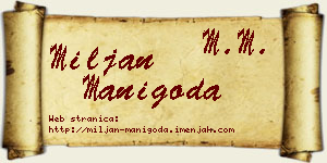 Miljan Manigoda vizit kartica